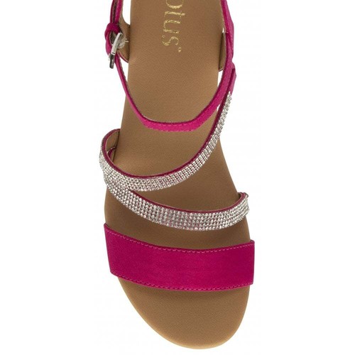 Lotus Womens Diamante Wedge Sandals Ladies Cork Effect Shoes Goldie Silver Pink - Picture 17 of 17