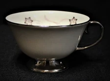 Flintridge STARFLOWER Footed Cup with Platinum Trim - Multiple Available