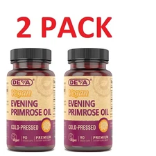 Deva Premium, Vegan Evening Primrose Oil, Organic Oil (2 PACK)