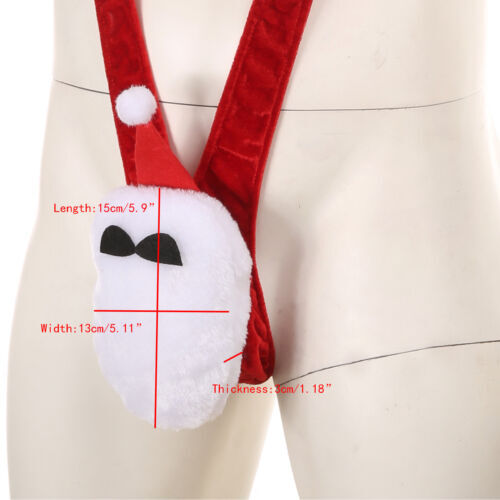 Men Mankini Thong String Sexy Underwear Christmas Santa Claus Cosplay Costume - Picture 8 of 27