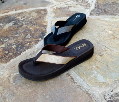 New Women's RDVOL Mini Wedge Glitter Sandals Stylish Fahshion Flip Flops--*FOXY" - Picture 2 of 8