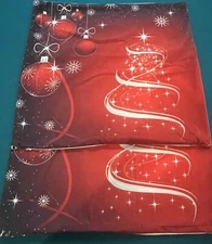 Christmas Red Ornaments Velvet Like Pillow Covers (17 x 18) w/Zipper SET OF FOUR