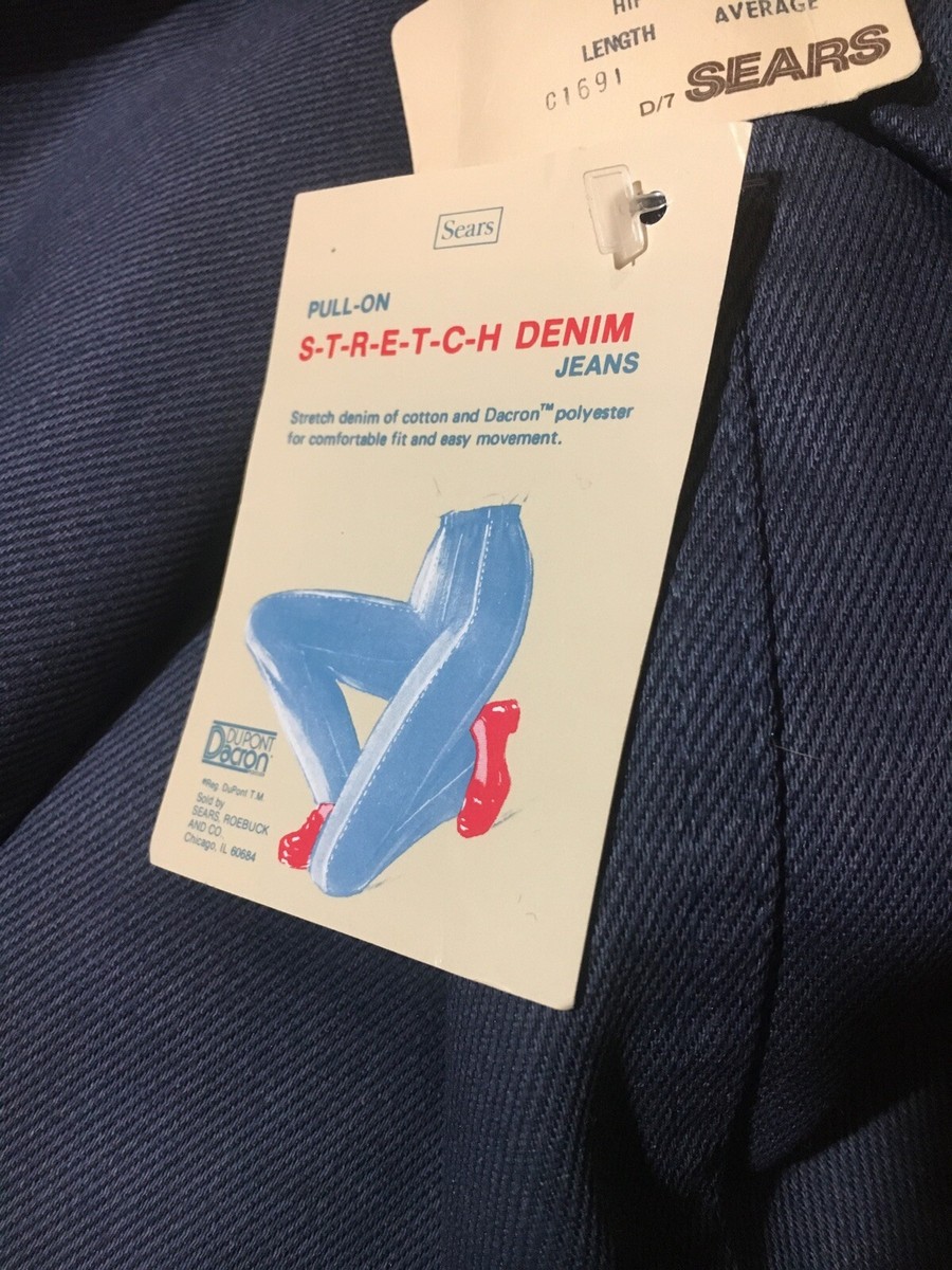 Womens Vintage Sears Jeans Stretch Pull On Denim Size 18 Blue New