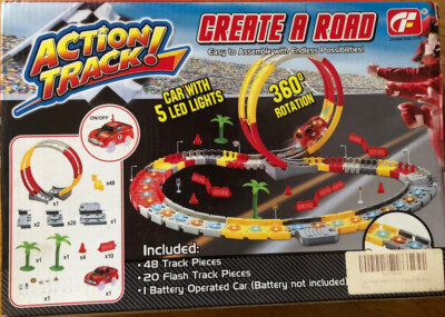 Action Track Create a Road inkl: 48 Gleisstücke - 20 Flash Track Pieces