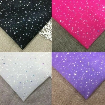 Netz Pailletten Laser Stoff Sheer Stars Gepunktet DIY Tutu Kleid Kostüm Deko - Bild 1 von 4