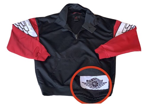 Nike Air Jordan Wings Quarter-Zip Jacket Black/Red (AO0406-011) Size S Men NEW - Picture 3 of 8