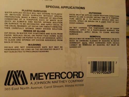 Meyercord Water Applied Art Decals Watermelons Vintage Country New NOS - Picture 3 of 3