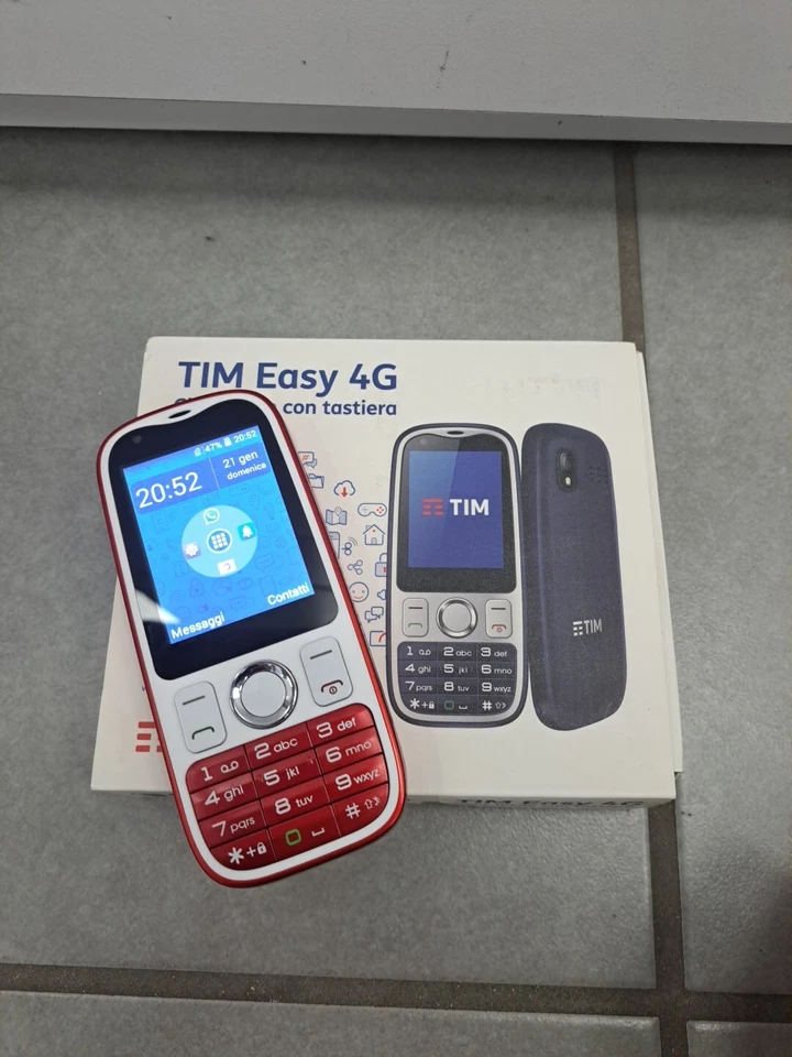 TELEFONO CELLULARE TASTI SEMPLICE TIM EASY 4G 2.4" WHATSAPP INTEGRATO ROSSO - Immagine 4 di 4