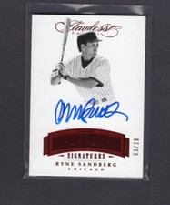 2017 PANINI FLAWLESS SIGNATURES ON CARD RUBY RED AUTO RYNE SANDBERG CUBS SP #/20