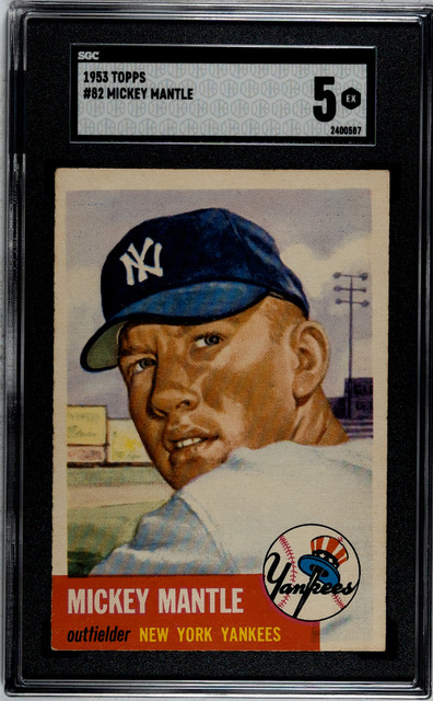 1953 Topps #82 Mickey Mantle (HOF) New York Yankees - SGC 5 EX tolle Karte