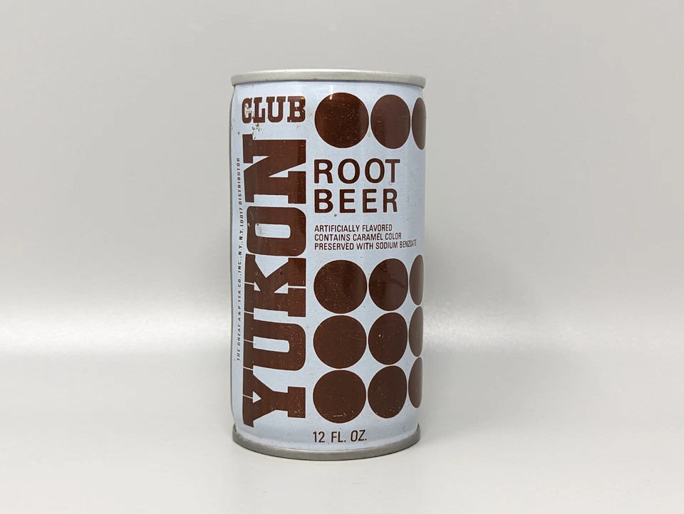 Cerveza de raíz Club Yukon vintage 12 oz lata de refresco vacía tapa plana A&P Tea Co Foto 2 de 4
