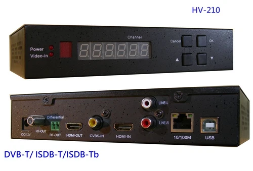 HV-210 70~950, 1200~1350Mhz FullHD DVB-T/ISDB-T/ISDB-Tb Modulator(CVBS/HDMI-in)