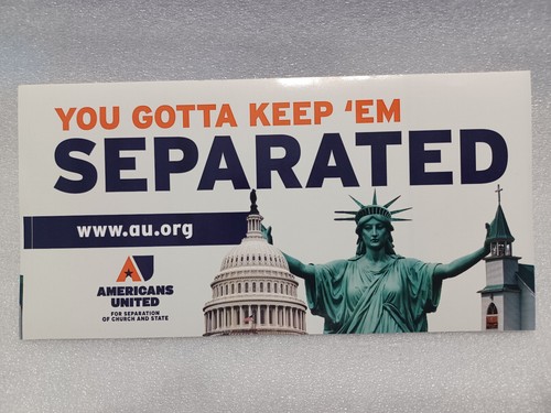 Separation of Church and State 7-inch politics/religion Bumper Sticker - 第 1/1 張圖片