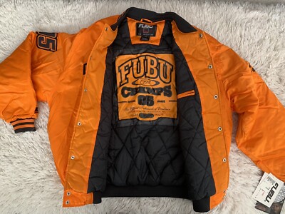 FUBU　Bomber Jacket Y2K FUBU boys reversible black gray patches varsity bomber