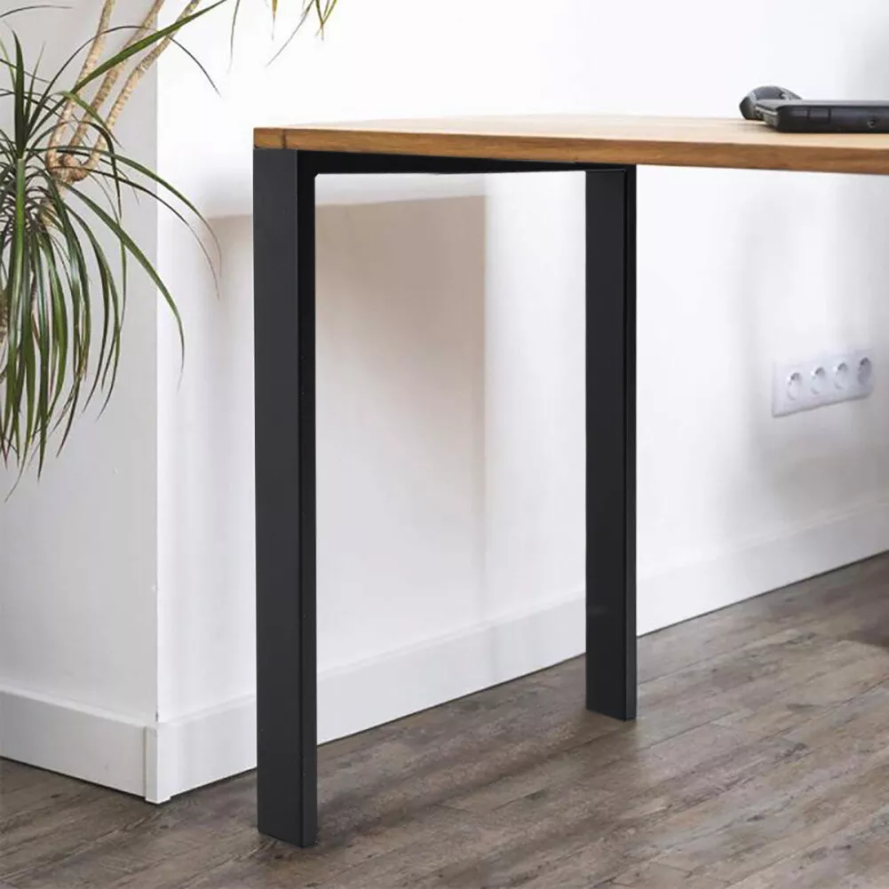 2x Mid Century Metal Door Shaped Table Legs Office Dining Bench