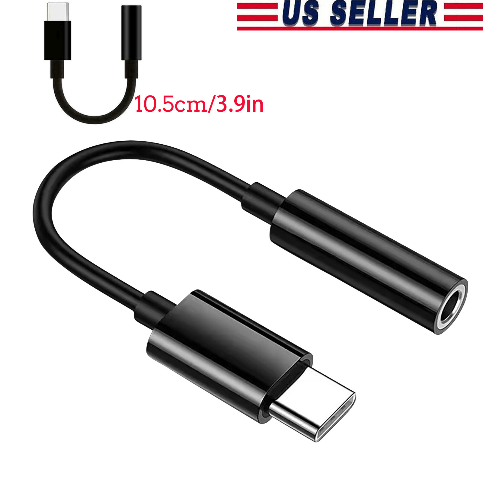 USB-C Type C Adapter Port to 3.5MM Aux Audio Jack Earphone Headphone Cable BK