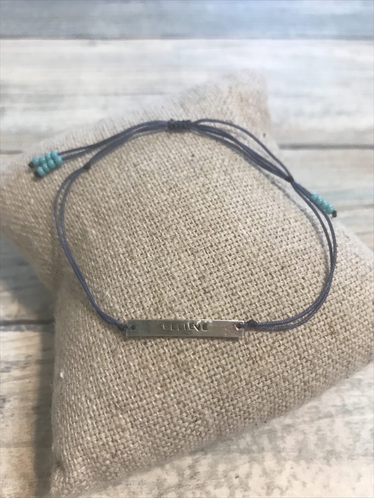 Sterling Silver Believe Blue String Bracelet  Kat… - image 2