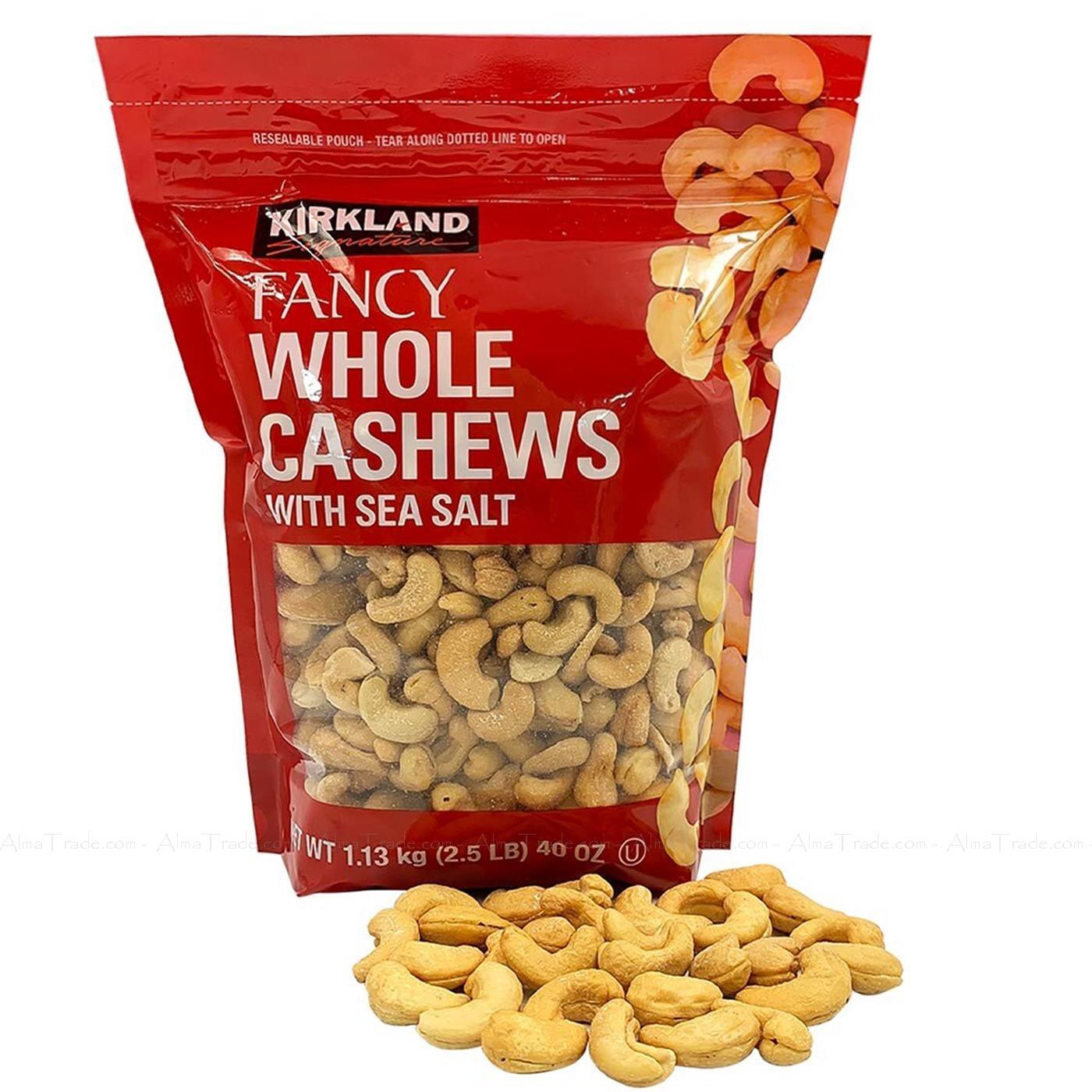 Kirkland Signature Fancy Whole Cashews with Sea Salt Food Nuts Pack of 1.13kg