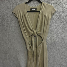 Reformation Maxi Dress Womens Medium Green Sleeveless  Wrap Tie Front