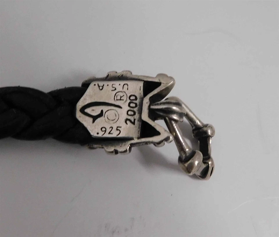 Pulsera Pawn Era Navajo .925 Plata Cuero 2000 Año Palanca Foto 2 de 4