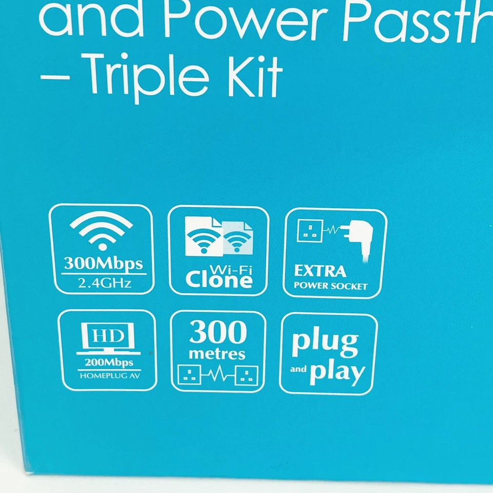 Maplin TP-Link A85LQ 300Mbps Wi-Fi Range Extender AV200 Powerline Triple Kit - Image 2 of 4