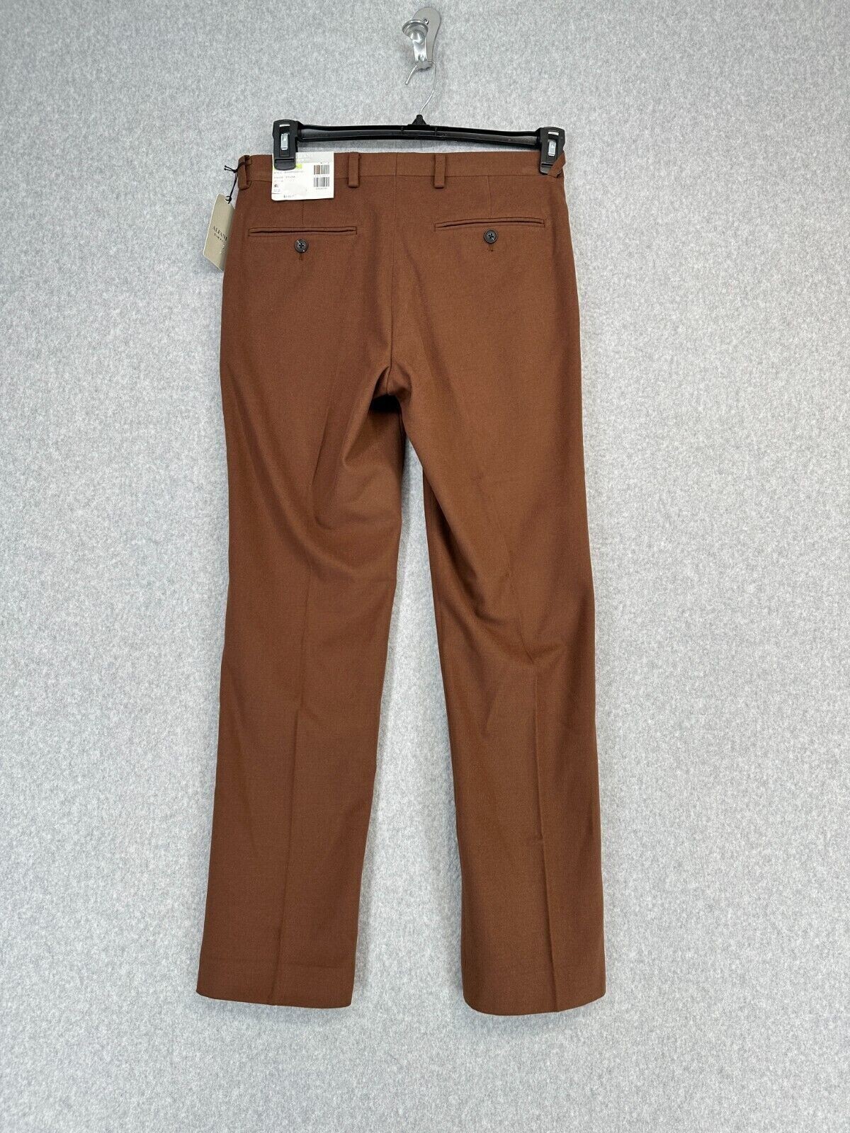 ALFANI Mens Dress Pants 30x30 Slim Fit Brown Solid Stretch Flat Front