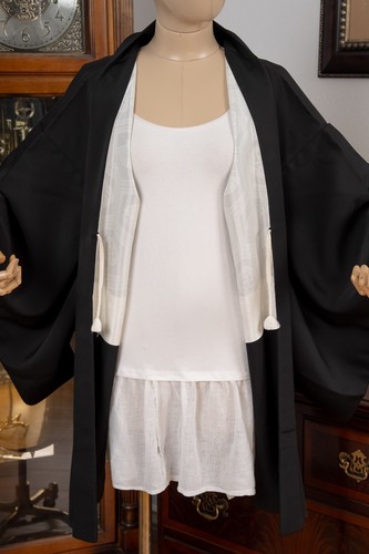 CHAQUETA HAORI KIMONO JAPONÉS VAINILLA QUERIDA PARA MUJER AUTÉNTICA HECHA EN JAPÓN VINTAGE - Imagen 6 de 9