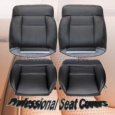 NEW Leather Seat Cover Black Driver & Passenger For 2004-2008 Ford F150 XL XLT