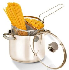 Pentola cuoci pasta con doppio cestello scolapasta diametro 22 cm litri 4,3 ...