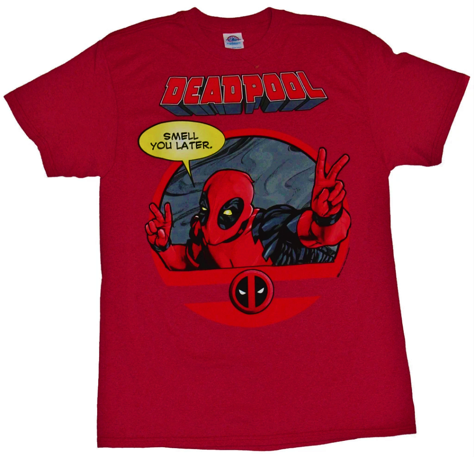 T-shirt Deadpool Marvel, Homme, Taille M, Gris, Manches Courtes (occasion)