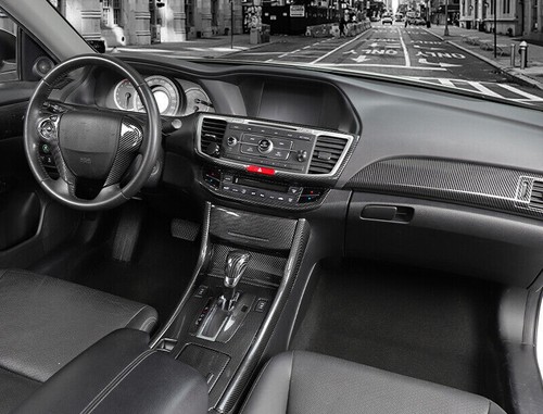For Honda Accord 2013-2017 Carbon Fiber Co-Pilot Dash Strip Air Vent Panel Trim - Picture 6 of 6