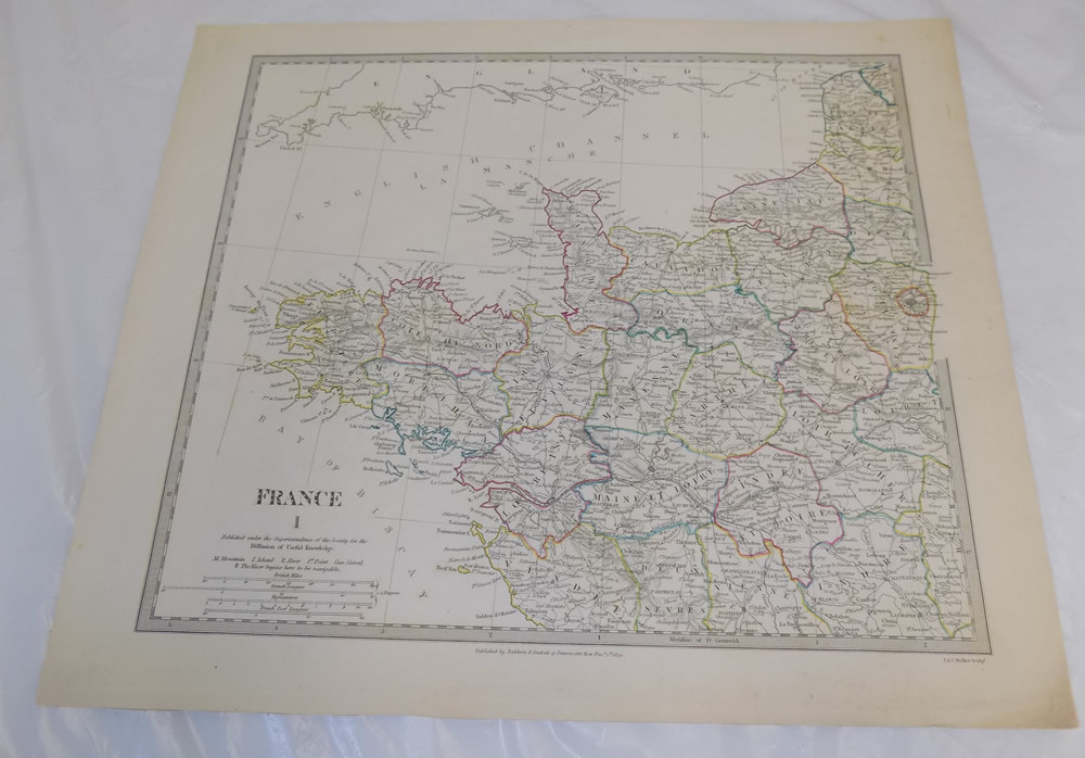 1830 Antique COLOR Map///FRANCE, PART 1 | eBay