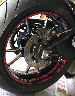 Felgendekor Felgenaufkleber Dekor für BMW S1000R Wheelsticker 17 Zoll Rot