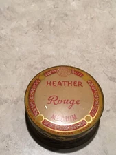 Vintage Whitehall Pharmacal Co. Heather Rouge Medium 1940s Makeup Tin Pink