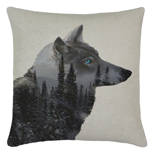 Gray Wolf Throw Pillow Cover Modern Decorative Square Couch Sofa Cushion Case - Picture 19 of 52
