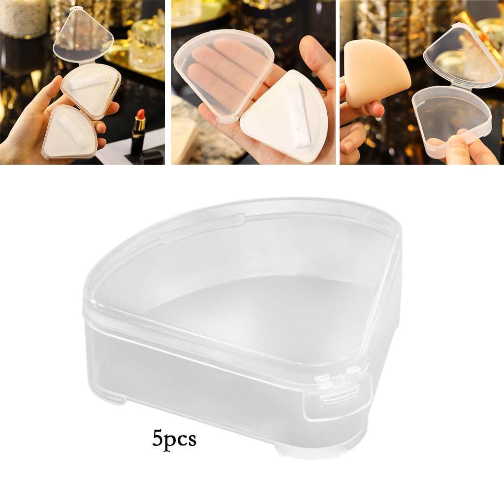 5-teiliges Triangle Puff Box Case Transparenter Kosmetik-Aufbewahrungskoffer