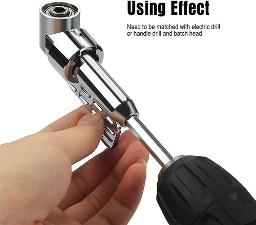 Right Angle Drill Bit Extension Flexible Screwdriver Bit Holder Quick Connect - Picture 2 of 18