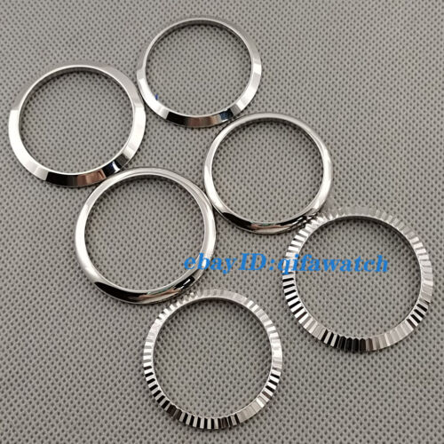 Silver Fluted Bezel Stainless Steel Fit 36mm 39mm Watch Case Ring Repair Parts - Picture 3 of 22