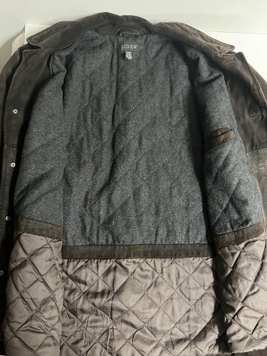 J.Crew Giacca pesante da uomo grande in pelle scamosciata marrone foderata in lana a cinque bottoni VTG - Foto 11 di 14