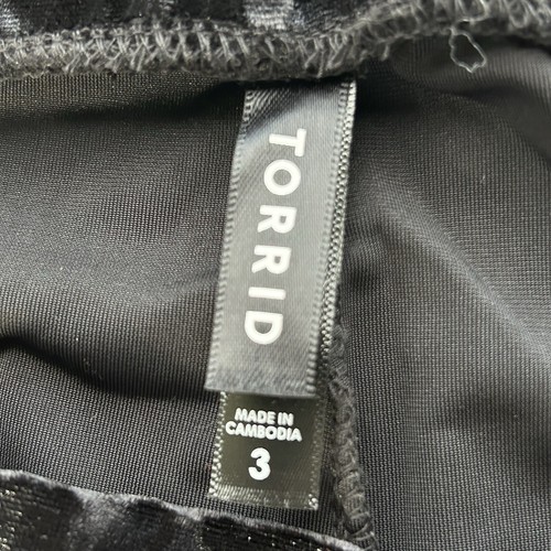 Torrid Full Length Signature Waist Black Crushed Velvet Leggings Pockets SZ 3X - Picture 2 of 14