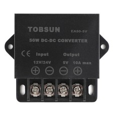 DC 12V/24V to 5V 10A 50W Power Converter Step Down Voltage Reducer Waterproof