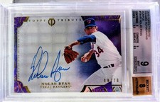 2015 Topps Tribute NOLAN RYAN #/10 SSP Auto Purple Framed Legend🔥Graded BGS 9