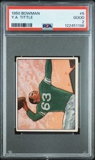 1950 Bowman Y.A. Tittle PSA 2 - Rookie Card - Vintage Football Card. rookie card picture