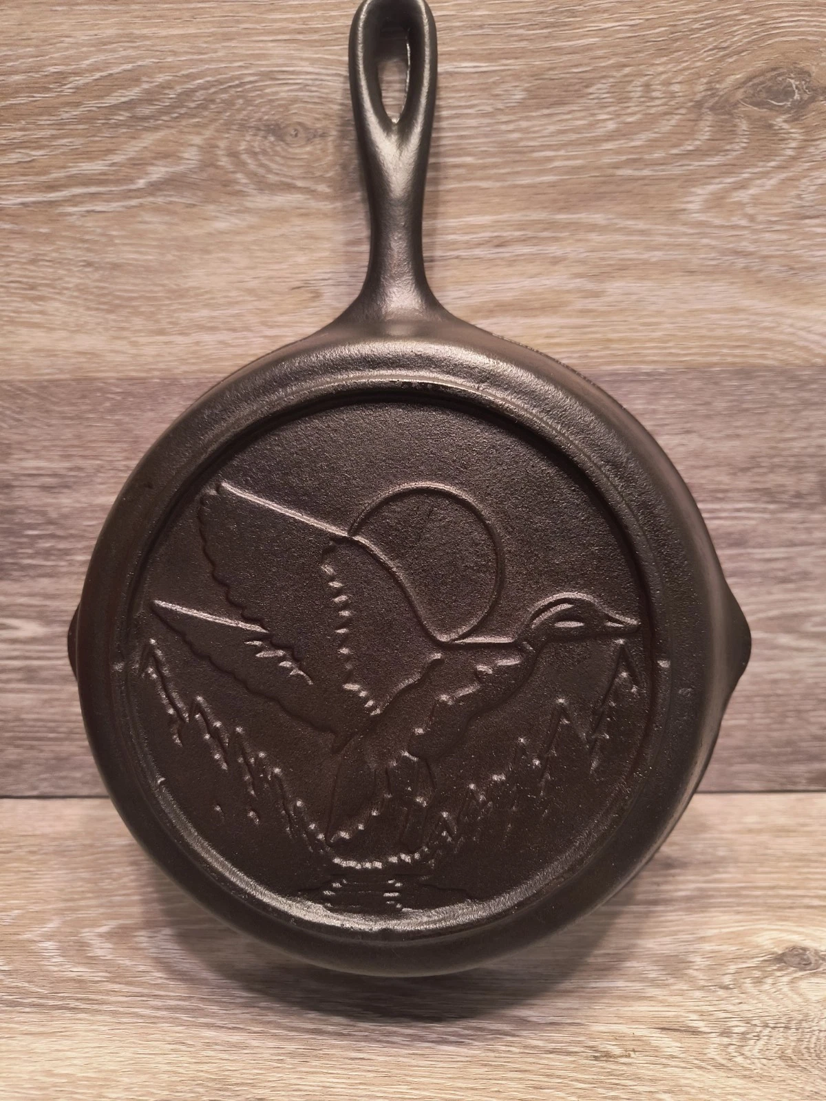 Lodge Duck/Mallard Cast Iron 3-Notch Skillet 1990's Wildlife Series 8" Restored!