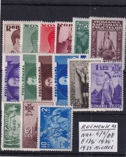 Romania 1934/35 MNH Mi. 474/488  Nice sets see scan cv 134€