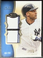 2012 Topps Tier One Game Used Dual Patch Gold /50 Derek Jeter NY Yankees HOFer