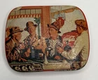 Vtg Coca-Cola Friendliest Neighborhood 1946 Ad Small Tin Mint Pill Box Hinged