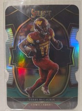 2022 Panini Select #77 Terry McLaurin Black and Green Prizm Die Cut