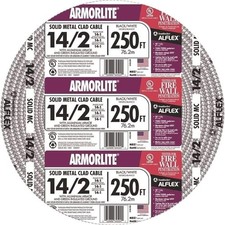 Southwire 68579201 Armorlite Type Mc Aluminum Armored Cable, 14/2, 600 Volts,...
