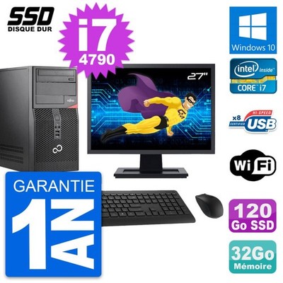 PC tour Fujitsu P520 Bildschirm 27 '' Intel i7-4790 RAM 32Go SSD 120Go Windows 10